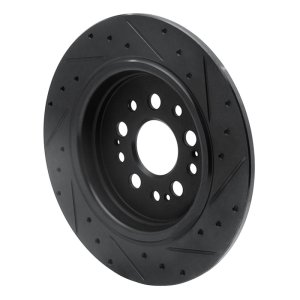 Acura RDX Brake Rotor (1) - Rear Left - R1 Concepts - Drilled & Slotted - Black - `17-`25